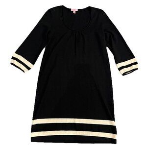 Lilly Pulitzer Women’s Black Connie Merino Wool Shift Sweater Dress Size Medium